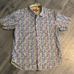 Robert Graham Multicolor Short-Sleeve Button-Down Shirt - Yellow/Blue/Red
